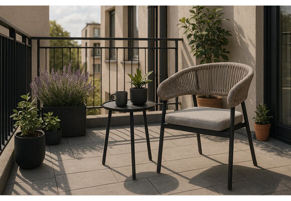 Stapelbarer Gartenstuhl Knokke | Schwarz & Camel