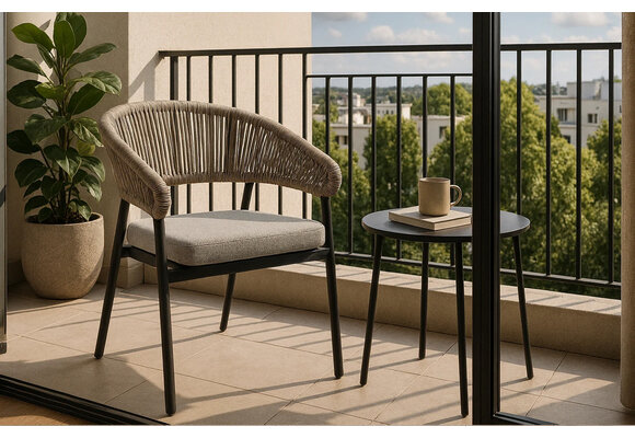 Stapelbarer Gartenstuhl Knokke | Schwarz & Camel