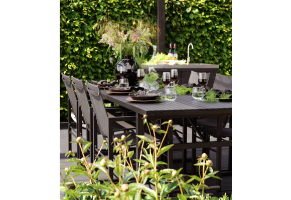 Gartentisch Vevi | 230 x 95cm | Aluminium | Schwarz