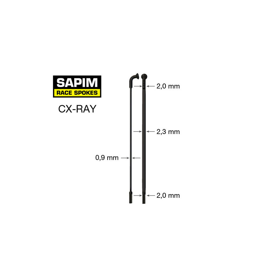 Sapim CX-Ray Aero 14G - Zwart - J-Bend - Spaak-2