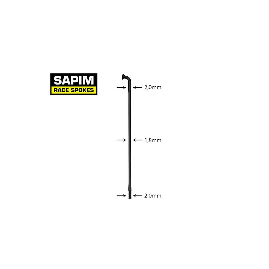 Sapim Race 14G - Black - J-Bend - Spoke-2