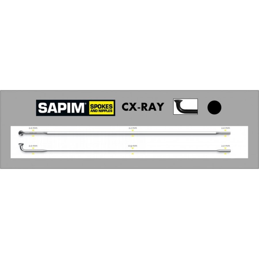 Sapim CX-Ray Aero 14G - Zwart - J-Bend - Spaak-4