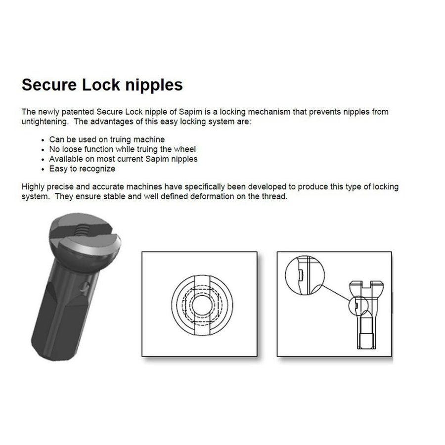 Sapim Nippel 14G - Polyax - Brass - Schwarz - Secure Lock-3