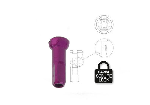 Nippel 14G - Polyax - Alu - Paars - Secure Lock 