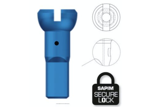 Nippel 14G - Polyax - Alu - Blauw - Secure Lock 