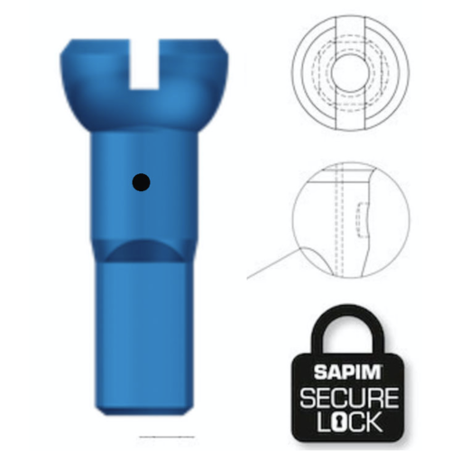 Nippel 14G - Polyax - Alu - Blau - Secure Lock 