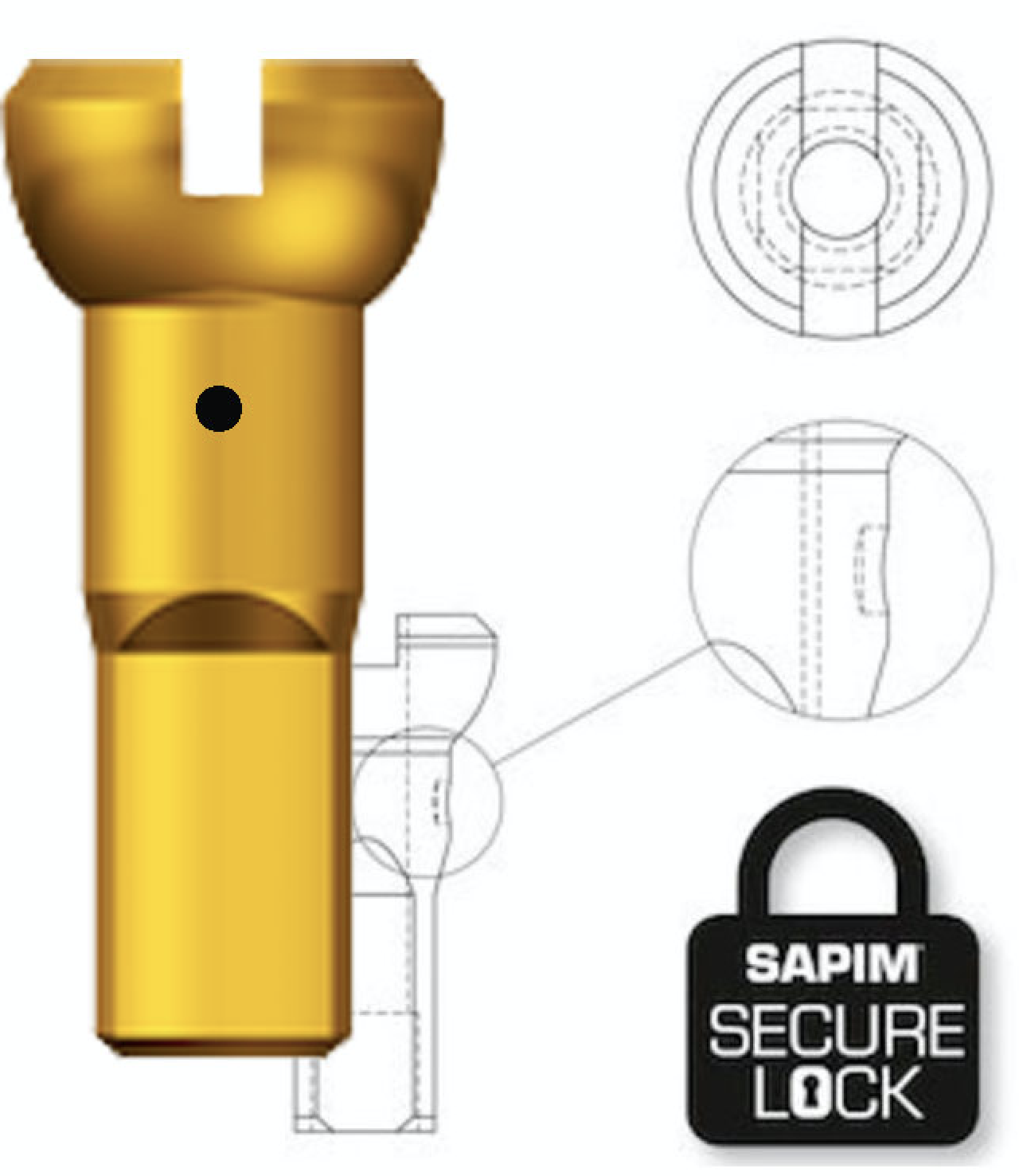 Sapim Nipple 14G - Polyax - Alu - Gold - Secure Lock Order here! 