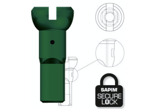 Nippel 14G - Polyax - Alu - Green - Secure Lock 