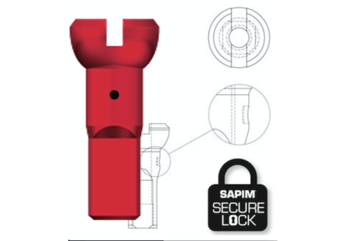 Nippel 14G - Polyax - Alu - Rood - Secure Lock 