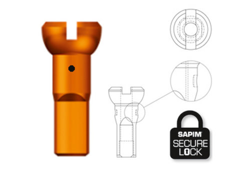 Nippel 14G - Polyax - Alu - Orange - Secure Lock 