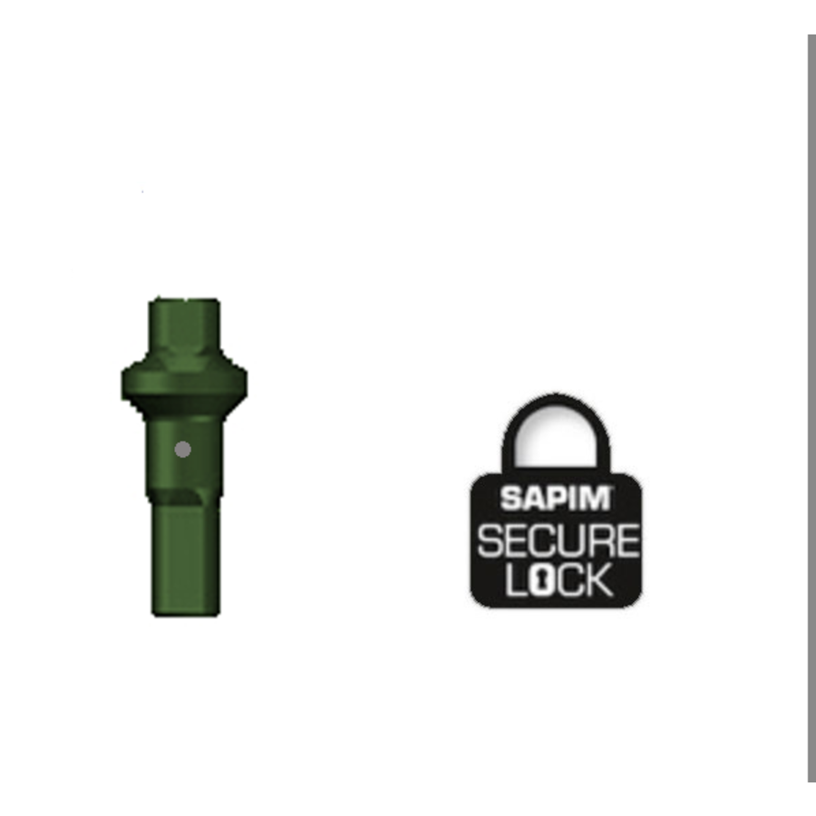 Sapim Nipple 14G - Polyax - Alu - Double Square - Green - Secure Lock-1