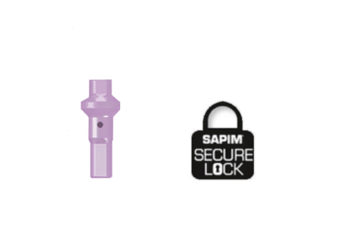 Nipple 14G - Polyax - Alu - Double Square - Lila - Secure Lock 