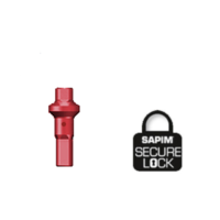 thumb-Sapim Nipple 14G - Polyax - Alu - Double Square - Red - Secure Lock-1