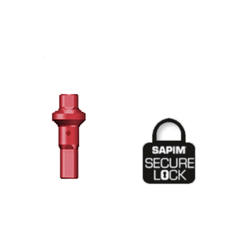 Sapim Nipple 14G - Polyax - Alu - Double Square - Red - Secure Lock-1