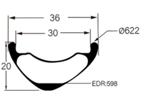 MTB 29-H20-W36 Carbon Velg 