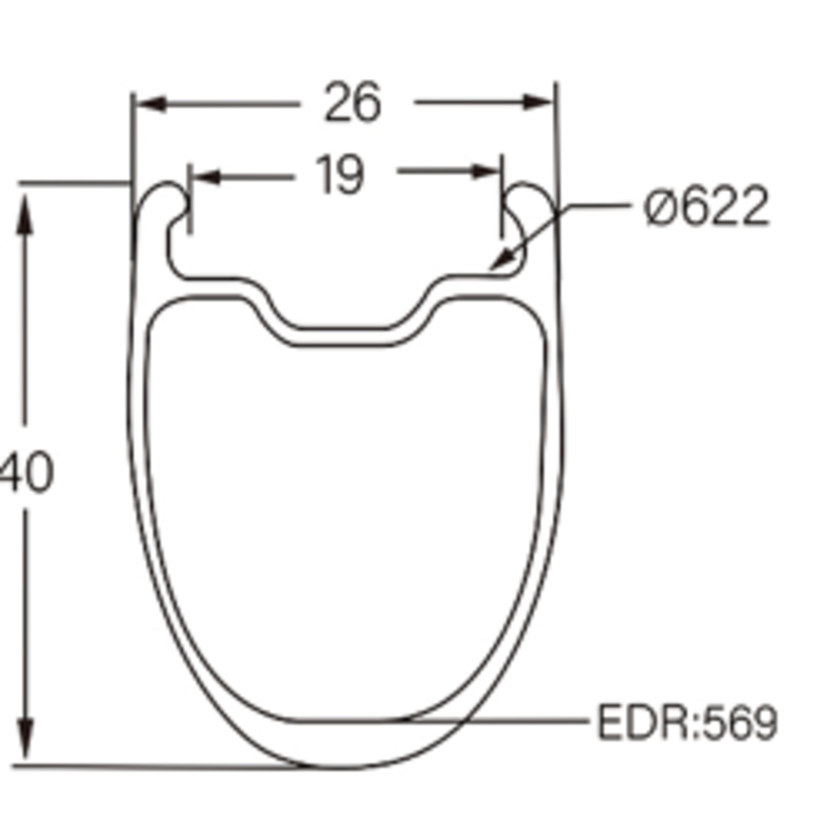 Road Disc Brake H40-W26 Carbon Felge-1