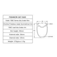 thumb-Road Disc Brake H40-W26 Carbon Felge-6