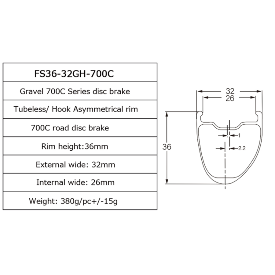 Gravel Disc Brake H36-W32 Carbon Rim-2