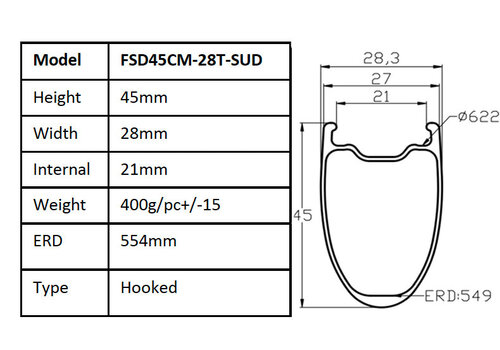 Road Disc Brake H45-W28 Carbon Felge 