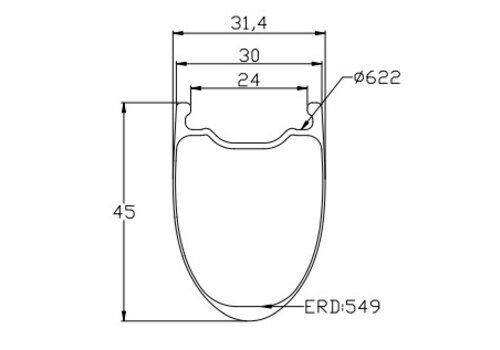 Road Disc Brake H45-W30 Carbon Rim 