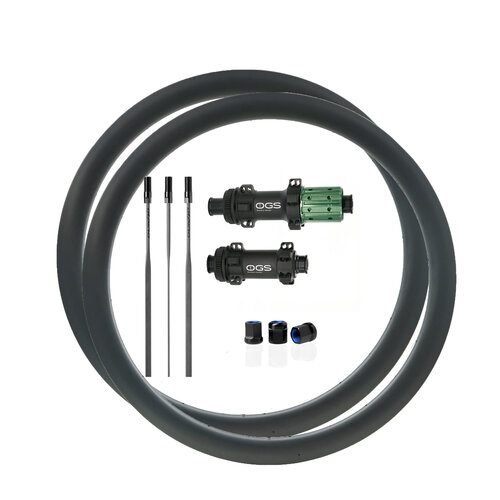 Road Disc Brake H45-W30 Carbon Velg + OGS Super Light Carbon Spoke Hubset + Alpina Carbolite + Nipples 