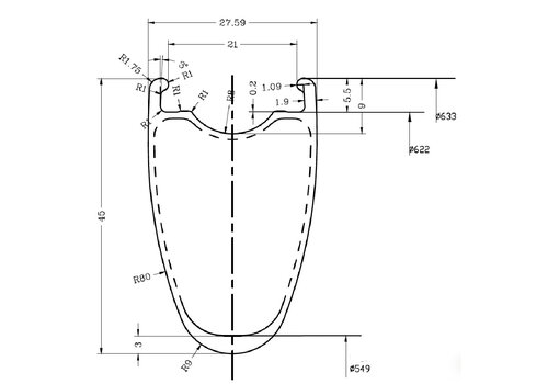 Road Disc Brake H45-W28 OEM Carbon Felge 