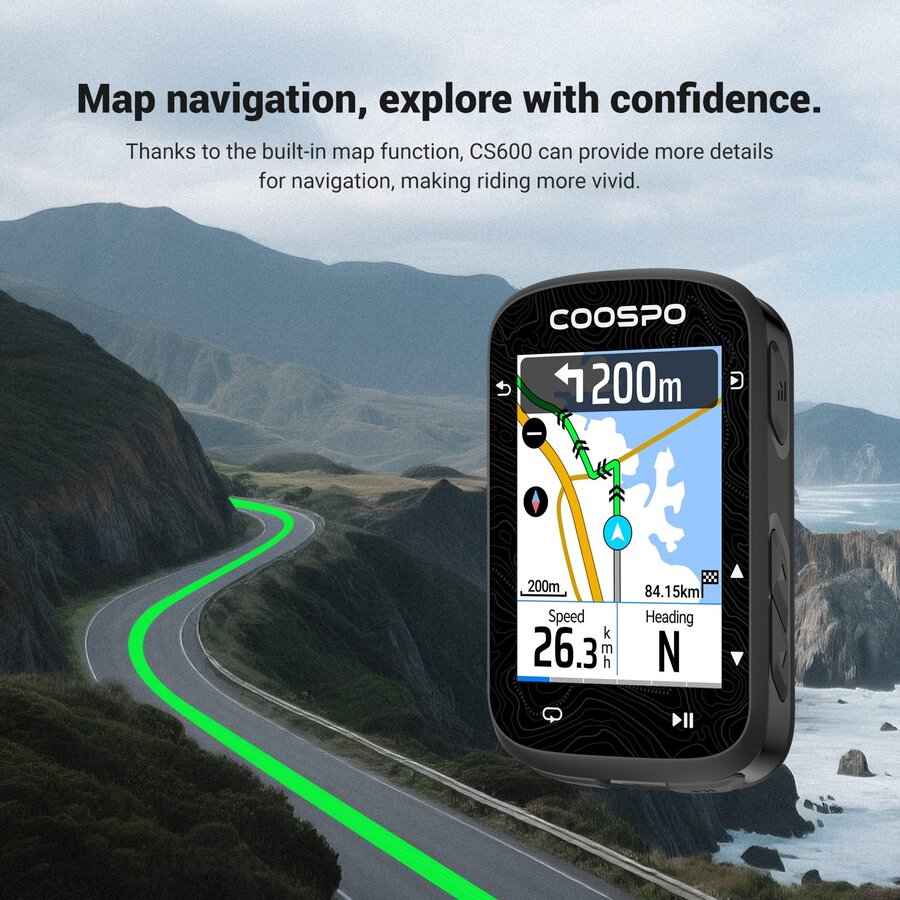 COOSPO CS600 GPS Fahrradcomputer – Karten-Navigation – 2.4” Touch – 36h Akku-2