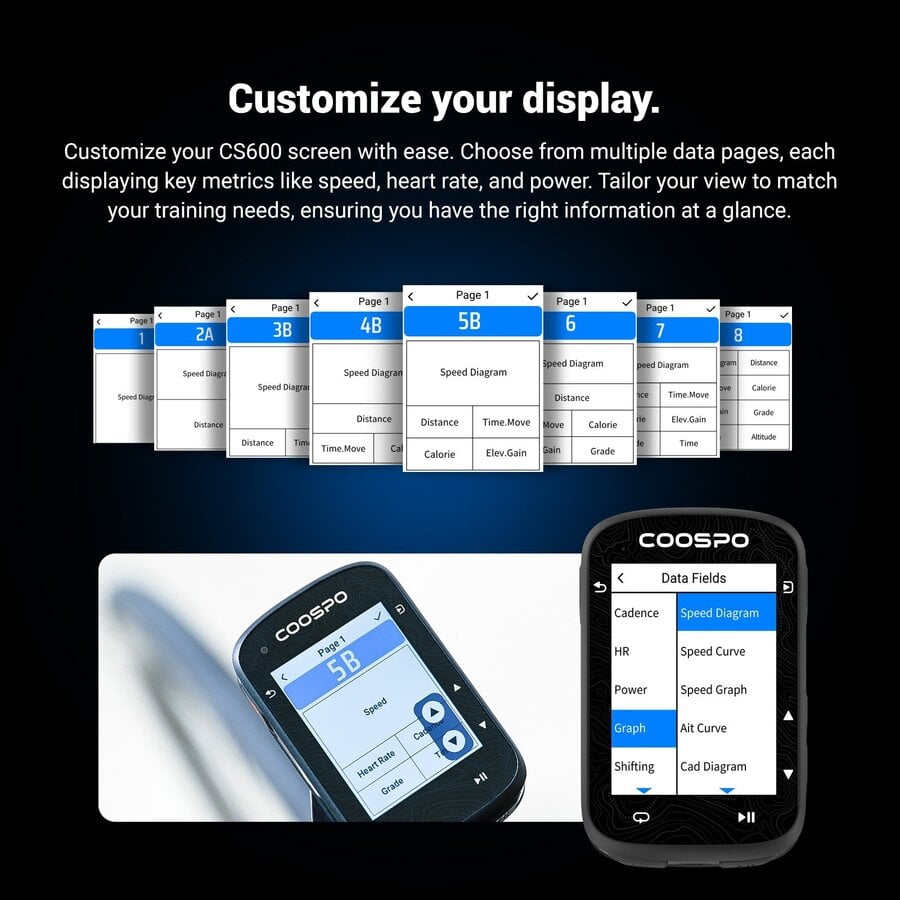 COOSPO CS600 GPS Fietscomputer – Kaartnavigatie – 2.4” Touch – 36u accu-3