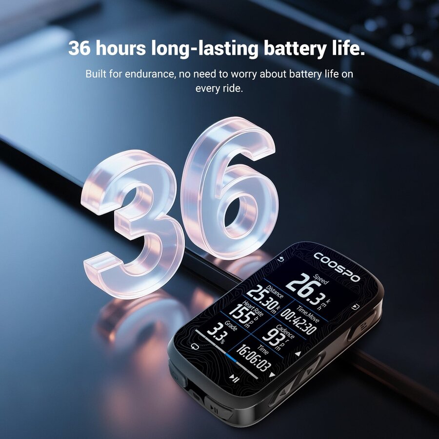 COOSPO CS600 GPS Fahrradcomputer – Karten-Navigation – 2.4” Touch – 36h Akku-4