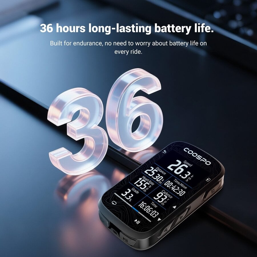 COOSPO CS600 GPS Fietscomputer – Kaartnavigatie – 2.4” Touch – 36u accu-4