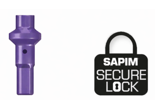 Nipple 14G - Polyax - Alu - Double Square - Lila - Secure Lock 