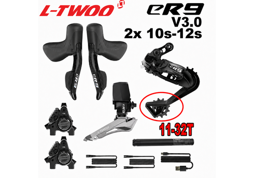 L-TWOO eR9 Wireless Electronic Road Groupset – runs 10, 11 and 12 speed (2×10/11/12, Hydraulic) 