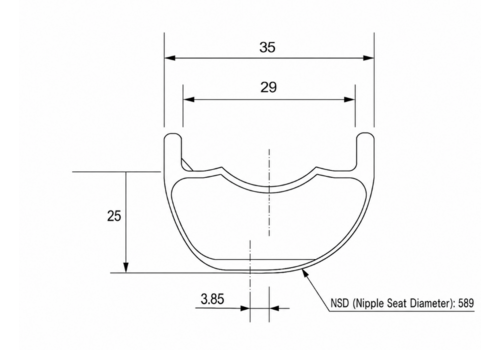 MTB 29ER H25-W35 OEM Carbon Rim 