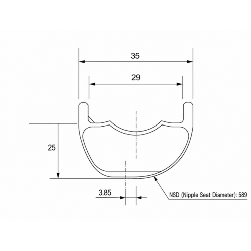 MTB 29ER H25-W35 OEM Carbon Felge 