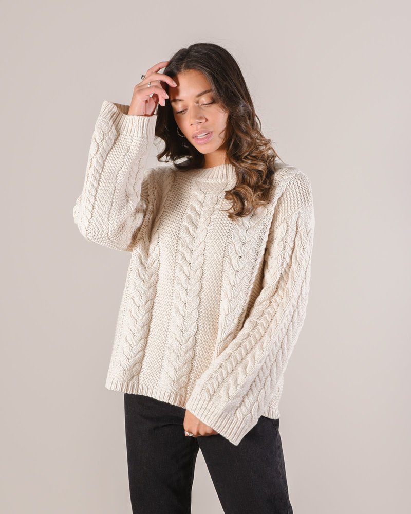 off white cable knit cardigan