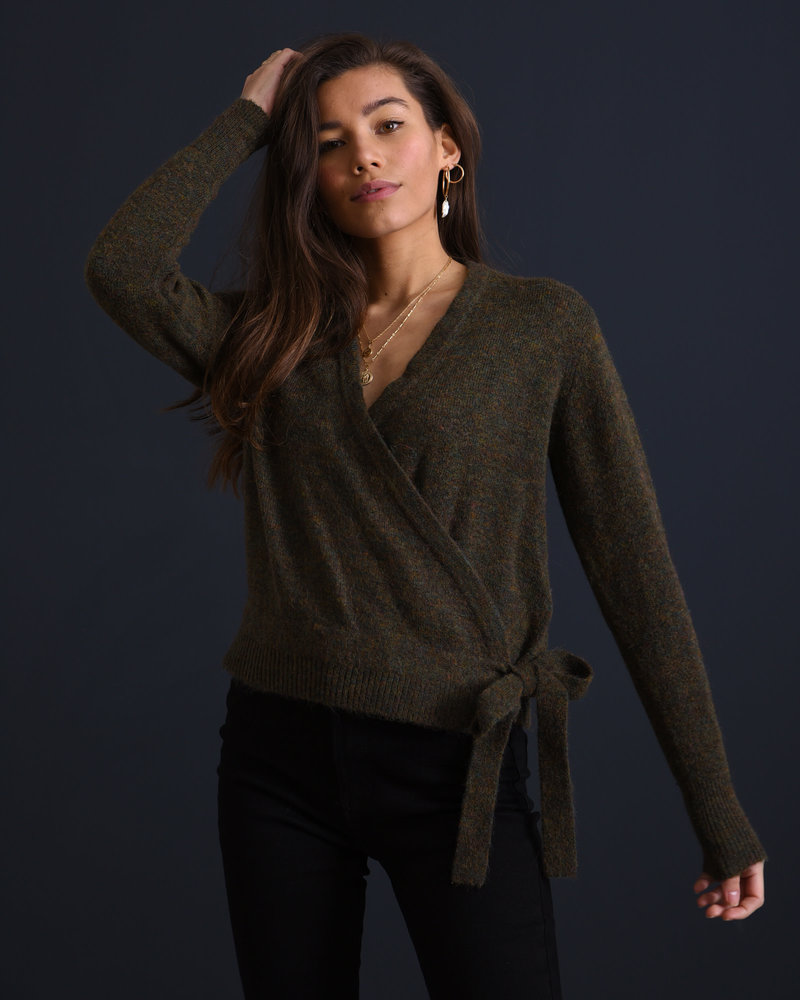 olive knit cardigan