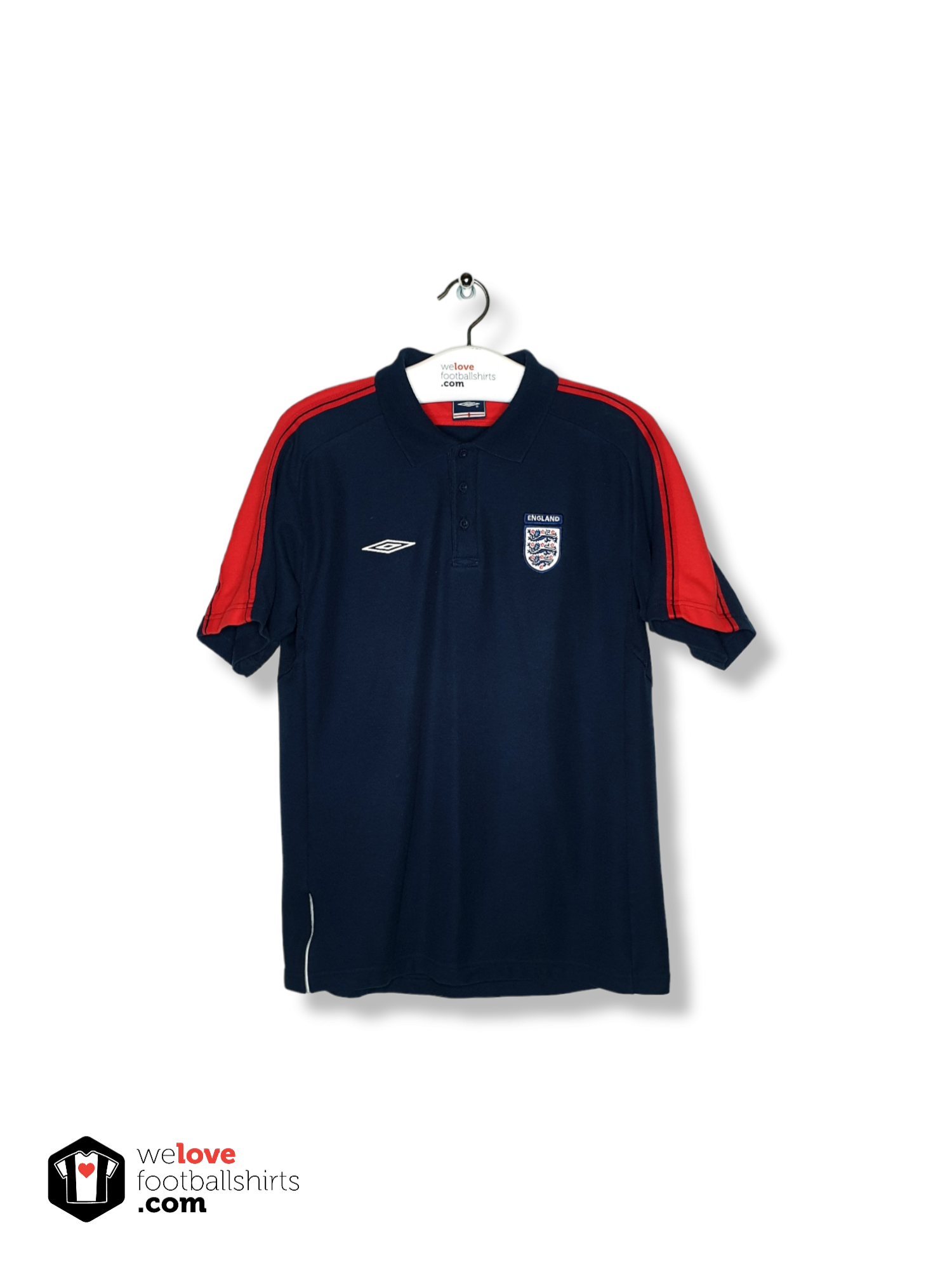 England Team Training Jersey Shirt Navy Blue Red Umbro Polyester Mens Size  2XL