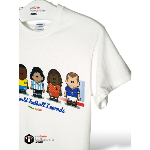 Fanwear Original Fanwear Baumwoll-Fußball-Vintage-T-Shirt World Football Legends