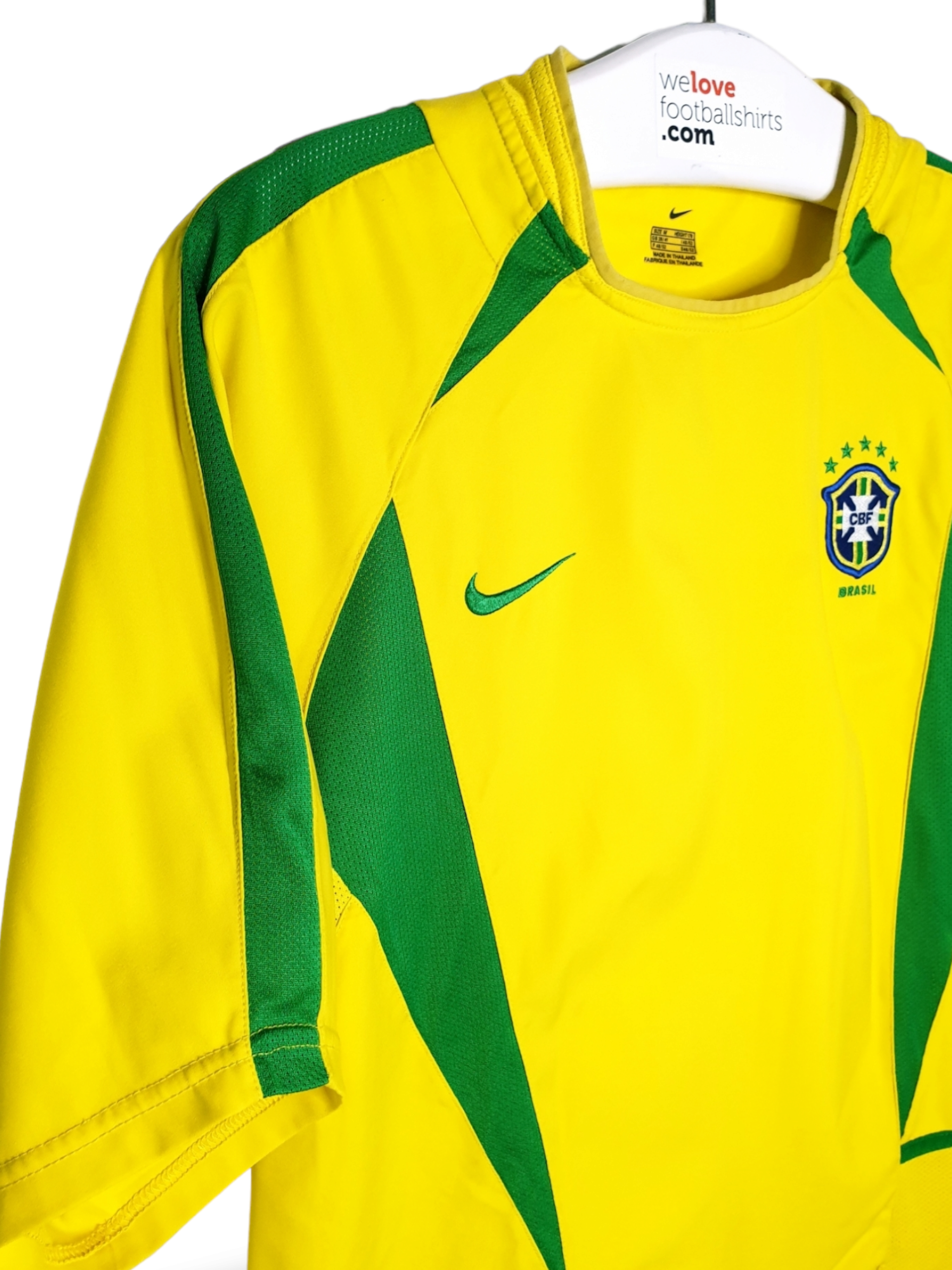 BRAZIL 2002 PRE MATCH HOME FOOTBALL SHIRT SOCCER SOCCER JERSEY NIKE sz L  MEN 