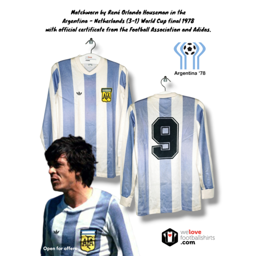 Adidas Original Adidas Vintage Matchworn Fußballtrikot Argentinien WM-Finale 1978