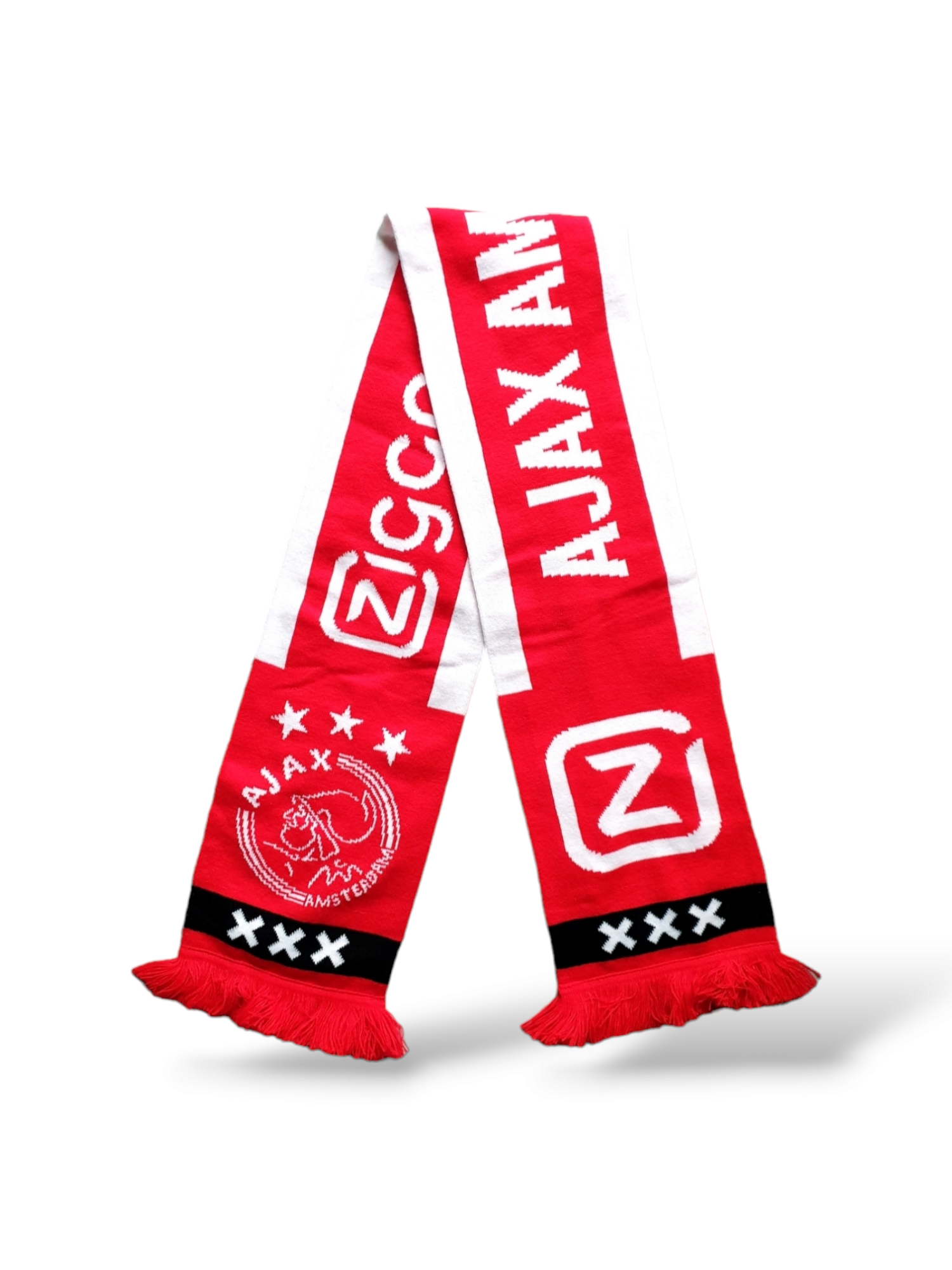 AJAX amsterdamフリンジ付きレッドスカーフ　約150×17cm AJAX amsterdamフリンジ付きレッドスカーフ 約150×17cm - メルカリ