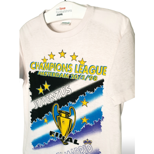 Fanwear Original Fanwear Baumwoll-Fußball-Vintage-T-Shirt Juventus - Real Madrid 1998