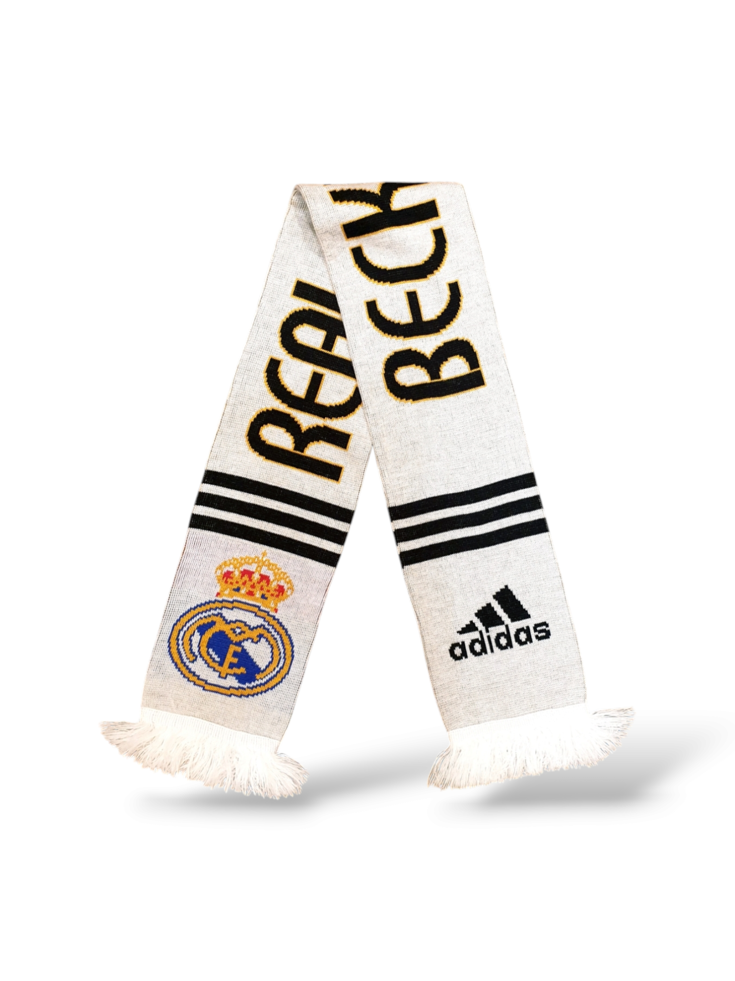 【vintage Real Madrid football scarf】 SOCCER REAL MADRID FAN SCARF 1902-2012 - ADIDAS LA LIGA