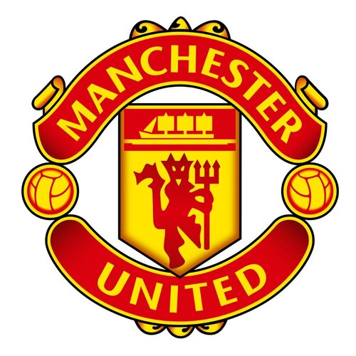 A large selection of football shirts from Manchester United