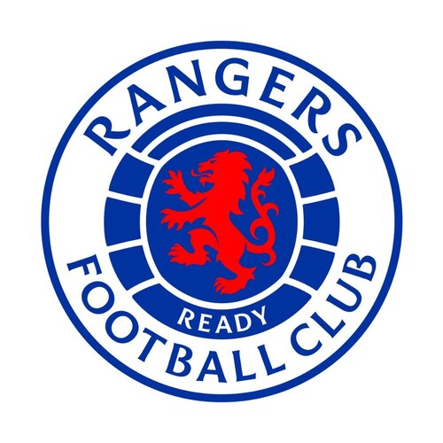 A large selection of football shirts from Rangers FC