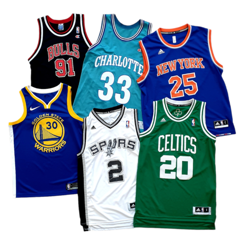 A wide range of vintage NBA basketball shirts