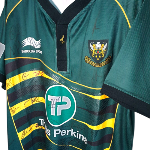 Burrda Burrda Sport signed Rugby shirt Northampton Saints 2012