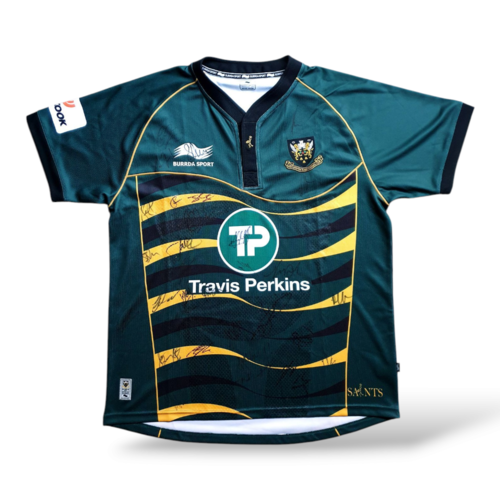 Burrda Burrda Sport signed Rugby shirt Northampton Saints 2012