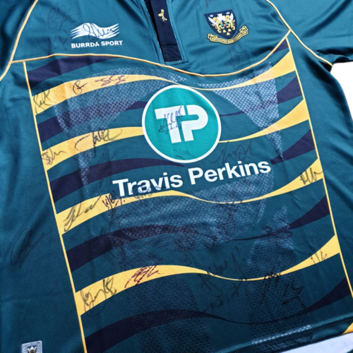 Burrda Burrda Sport signed Rugby shirt Northampton Saints 2012
