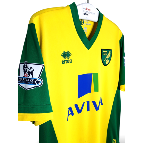 Errea Original Errea Matchworn and signed Norwich City F.C. 2013/14 football shirt
